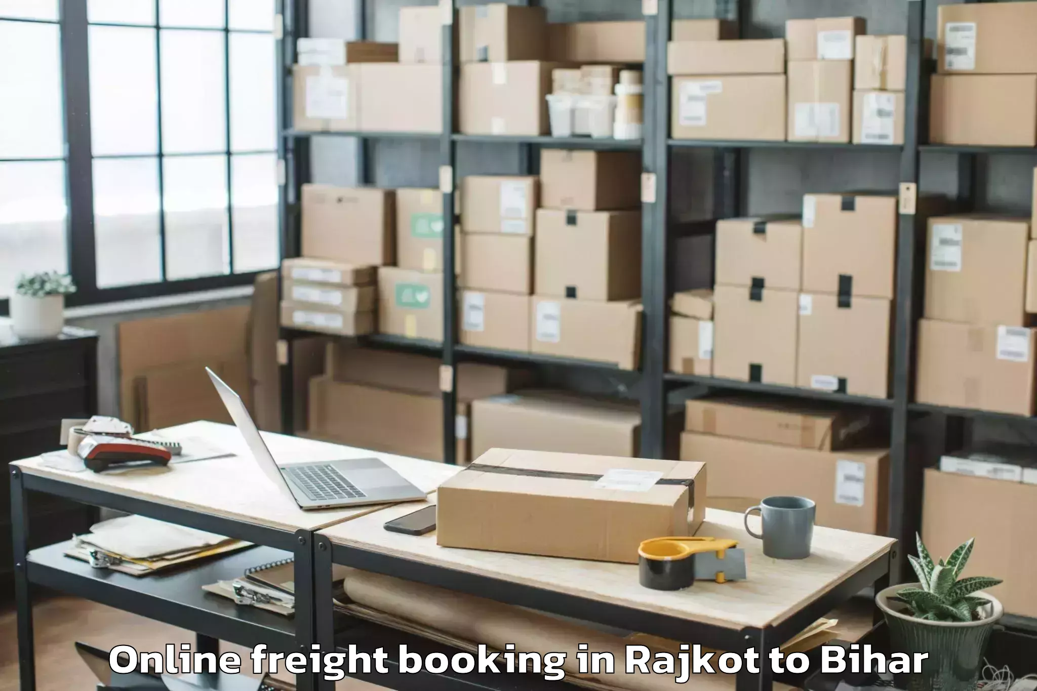 Book Rajkot to Lauriya Online Freight Booking Online